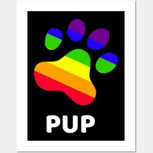 Rainbow Pup Paw Posters and Art
